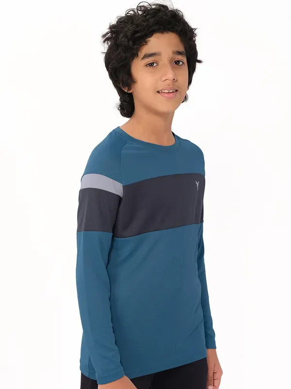 Boys Colorblock Slim Fit Crew Neck T-shirt with DOUBLE COOL