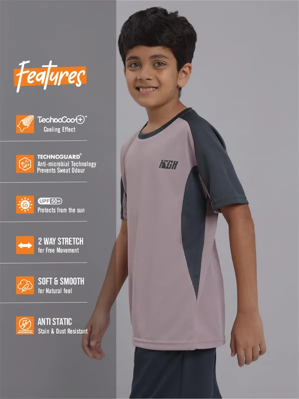 Boys Colorblock Slim Fit Crew Neck T-shirt with TECHNO COOL+ - Image 6