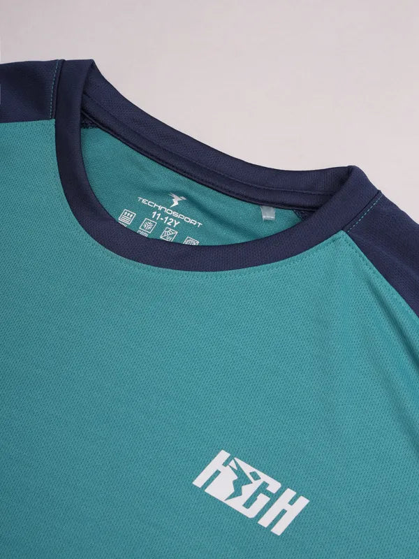 Boys Colorblock Slim Fit Crew Neck T-shirt with TECHNO COOL+ - Image 3