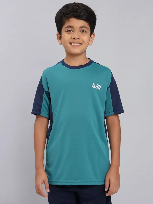 Boys Colorblock Slim Fit Crew Neck T-shirt with TECHNO COOL+ - Image 5