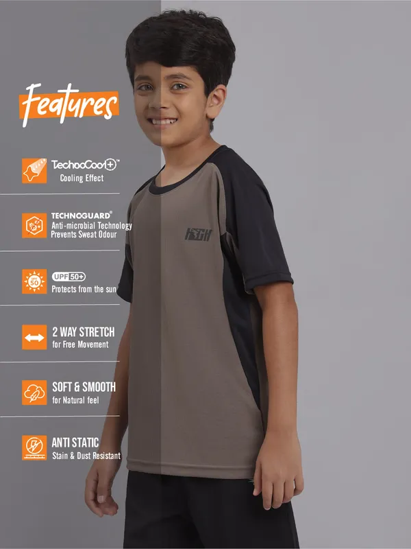 Boys Colorblock Slim Fit Crew Neck T-shirt with TECHNO COOL+ - Image 5