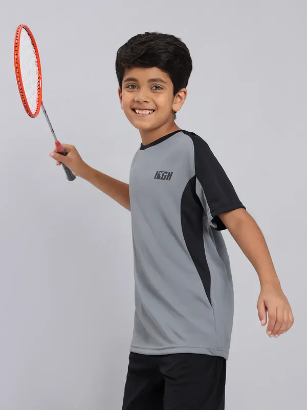 Boys Colorblock Slim Fit Crew Neck T-shirt with TECHNO COOL+ - Image 2