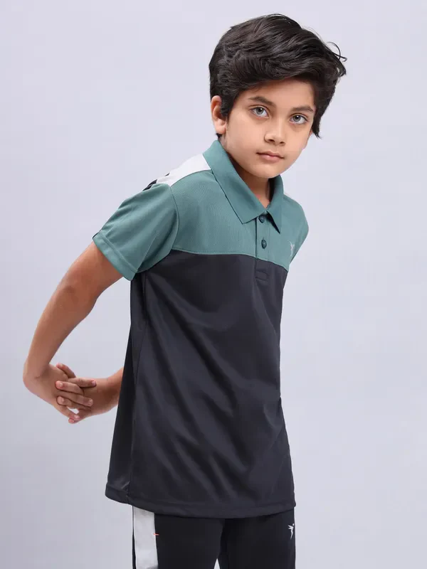 Boys Colorblock Slim Fit Polo T-shirt with TECHNO COOL+ - Image 6