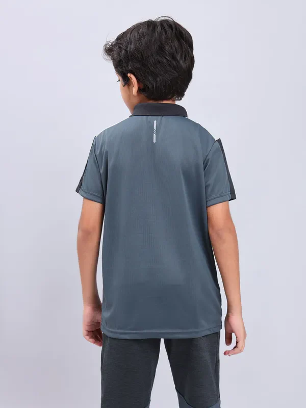 Boys Colorblock Slim Fit Polo T-shirt with TECHNO COOL+ - Image 3