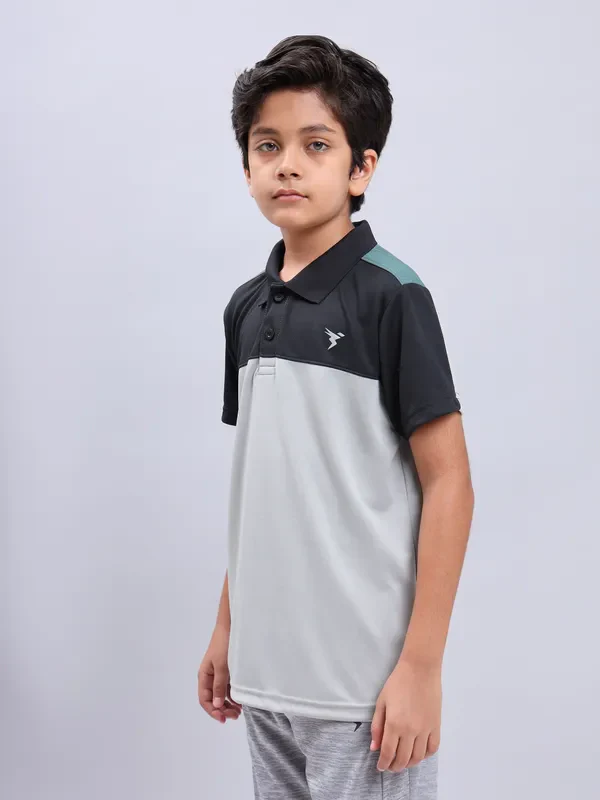 Boys Colorblock Slim Fit Polo T-shirt with TECHNO COOL+ - Image 4