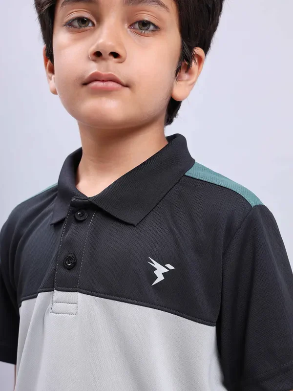 Boys Colorblock Slim Fit Polo T-shirt with TECHNO COOL+ - Image 5