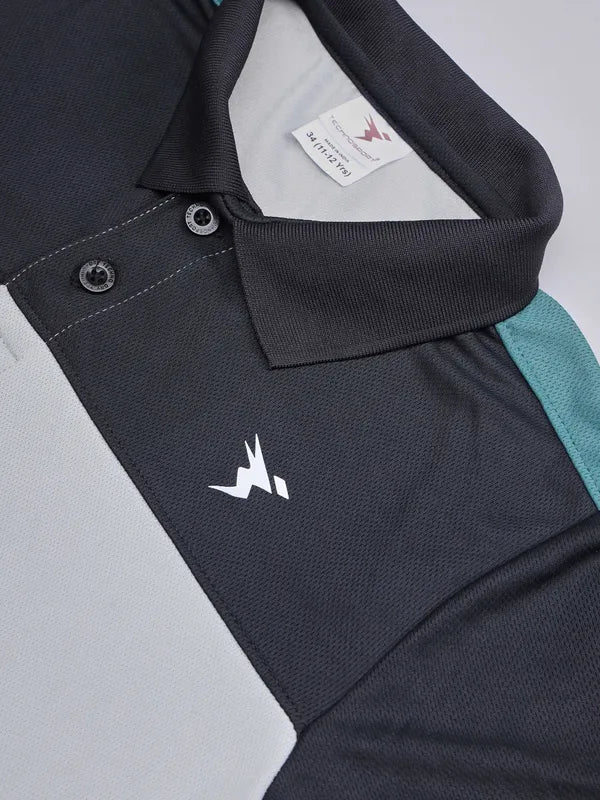 Boys Colorblock Slim Fit Polo T-shirt with TECHNO COOL+ - Image 6