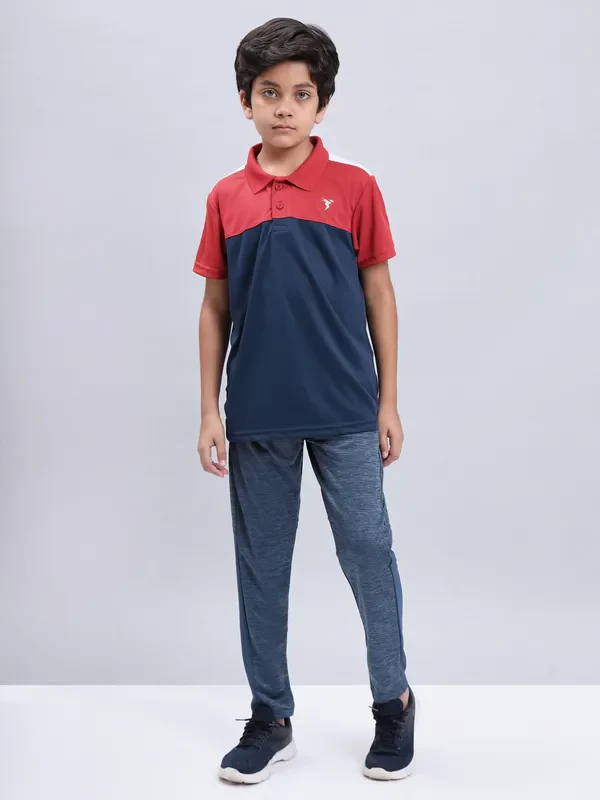 Boys Colorblock Slim Fit Polo T-shirt with TECHNO COOL+ - Image 2
