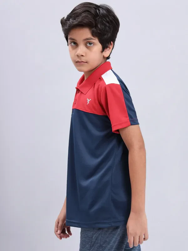Boys Colorblock Slim Fit Polo T-shirt with TECHNO COOL+ - Image 4