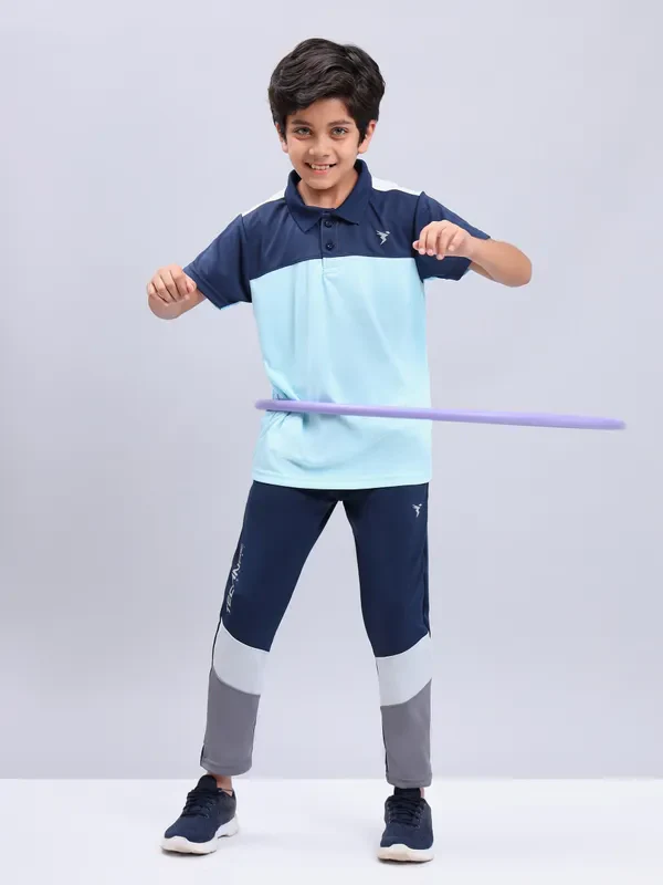 Boys Colorblock Slim Fit Polo T-shirt with TECHNO COOL+ - Image 3