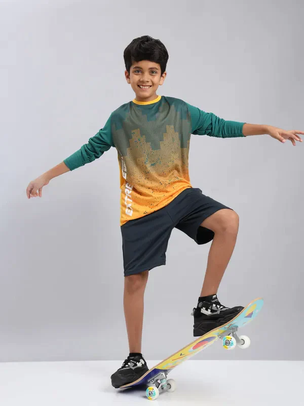 Boys Solid Slim Fit Shorts with TECHNO COOL+ - Image 3
