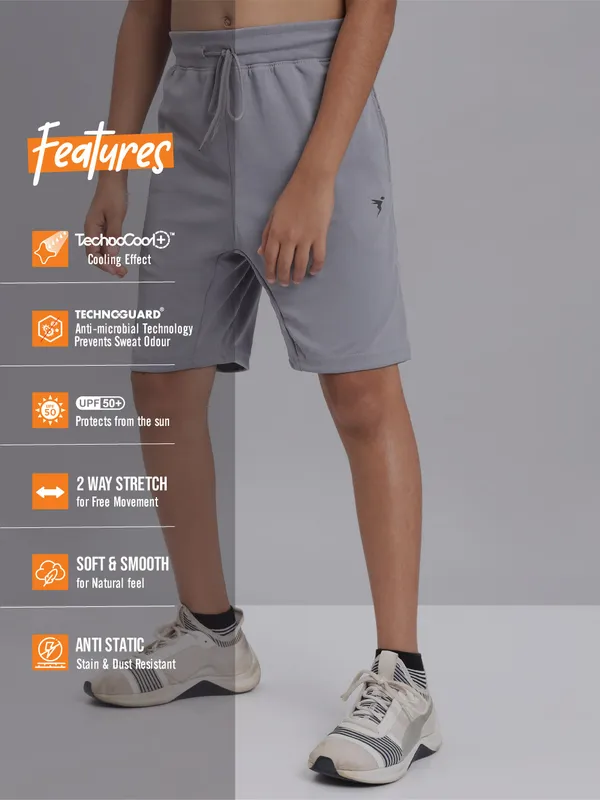 Boys Solid Slim Fit Shorts with TECHNO COOL+ - Image 6