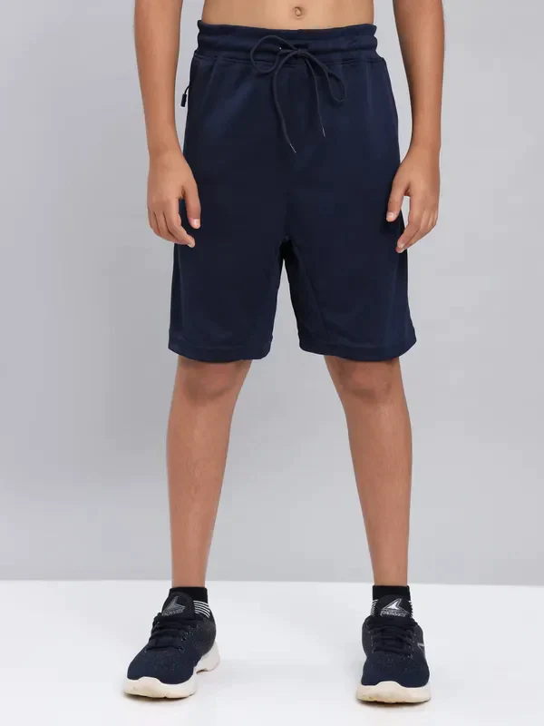 Boys Solid Slim Fit Shorts with TECHNO COOL+ - Image 4