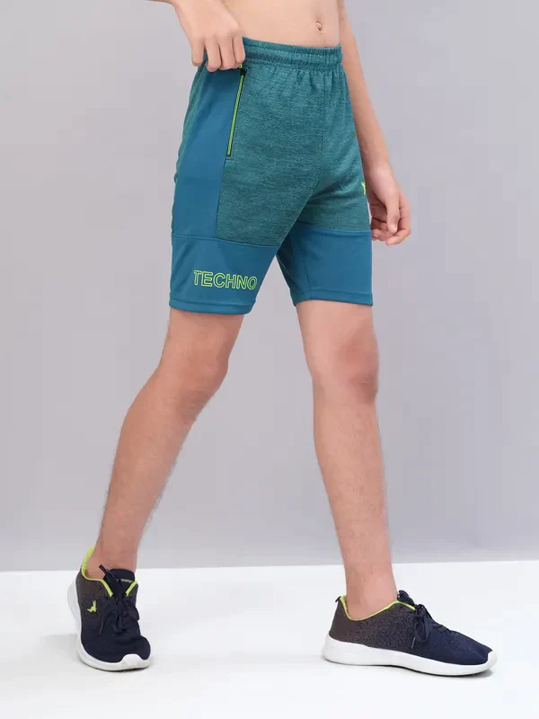 Boys Melange Slim Fit Shorts with TECHNO GUARD - Image 4