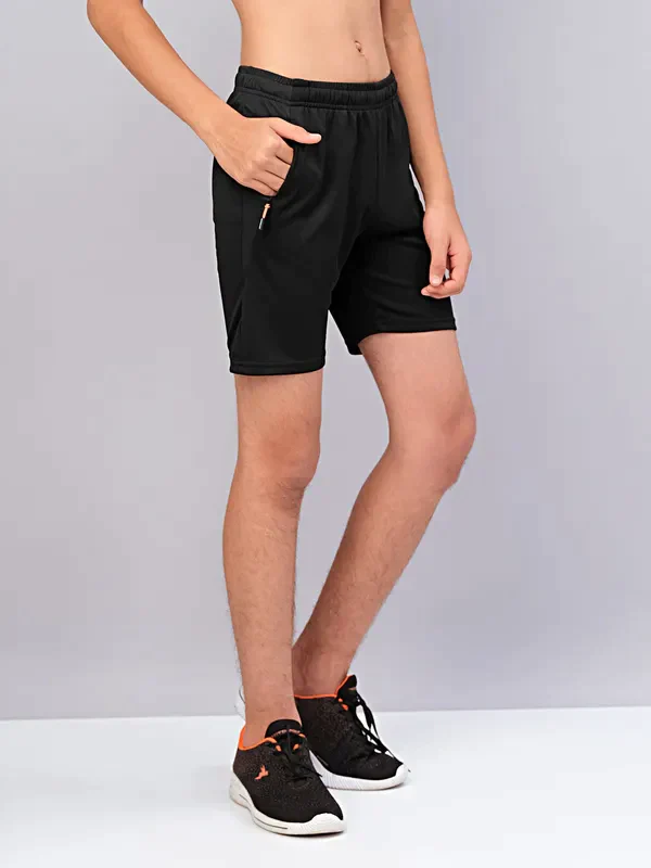 Boys Solid Slim Fit Shorts with TECHNO GUARD - Image 11