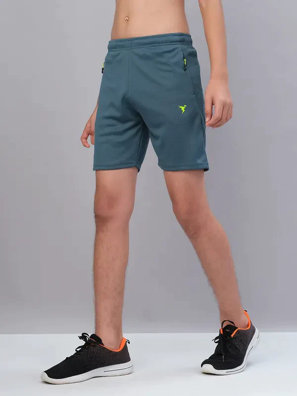 Boys Solid Slim Fit Shorts with TECHNO GUARD - Image 20