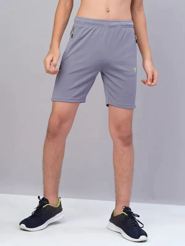 Boys Solid Slim Fit Shorts with TECHNO GUARD - Image 25