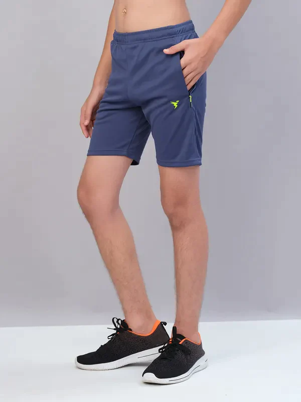 Boys Solid Slim Fit Shorts with TECHNO GUARD - Image 36
