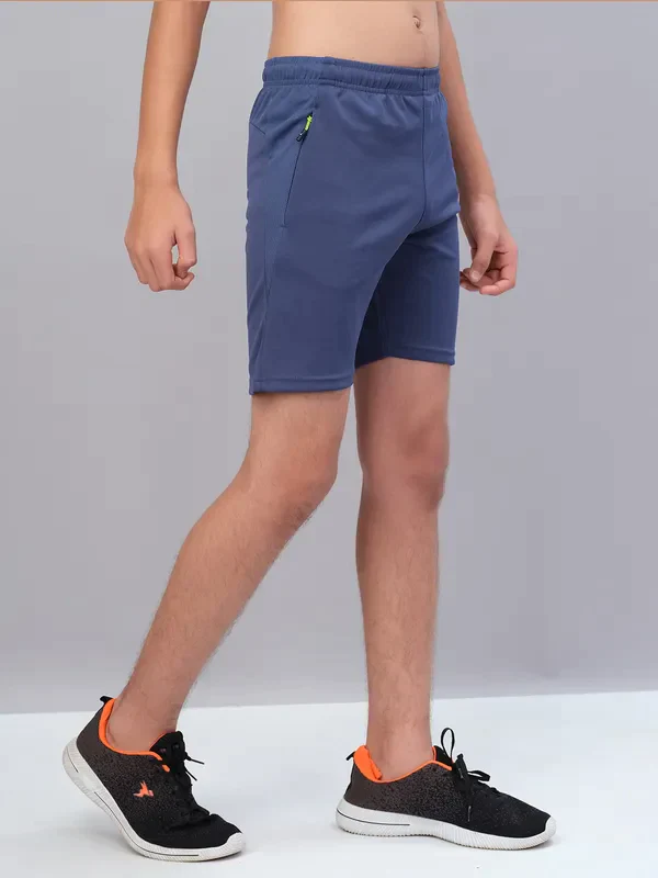 Boys Solid Slim Fit Shorts with TECHNO GUARD - Image 37
