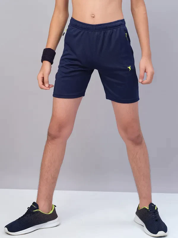 Boys Solid Slim Fit Shorts with TECHNO GUARD - Image 41