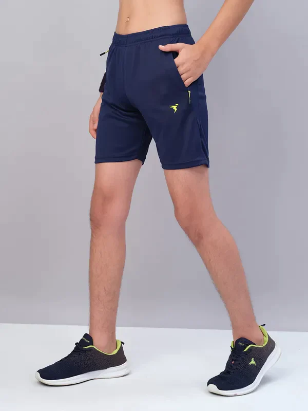 Boys Solid Slim Fit Shorts with TECHNO GUARD - Image 45