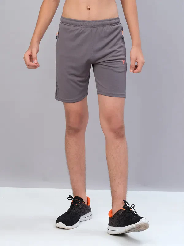 Boys Solid Slim Fit Shorts with TECHNO GUARD - Image 49