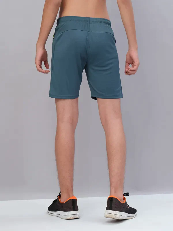 Boys Solid Slim Fit Shorts with TECHNO GUARD - Image 3
