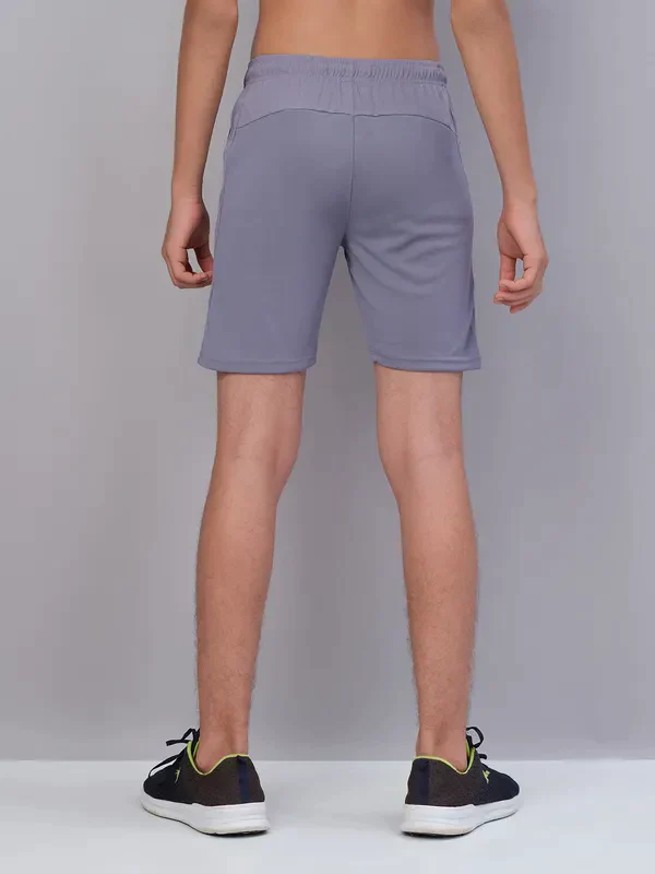 Boys Solid Slim Fit Shorts with TECHNO GUARD - Image 4