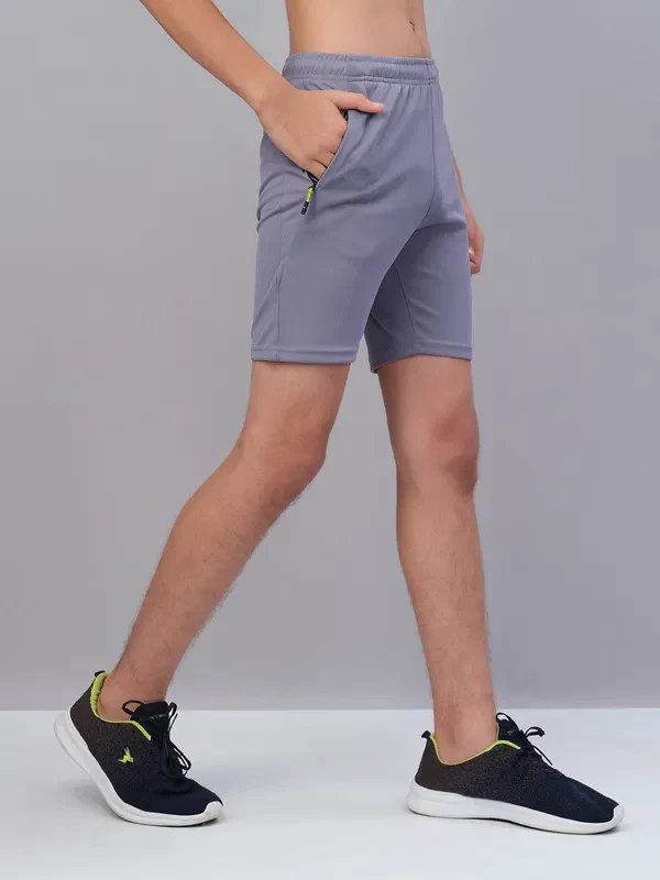 Boys Solid Slim Fit Shorts with TECHNO GUARD - Image 5