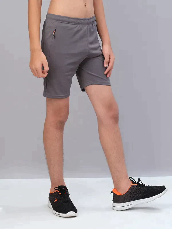 Boys Solid Slim Fit Shorts with TECHNO GUARD - Image 5