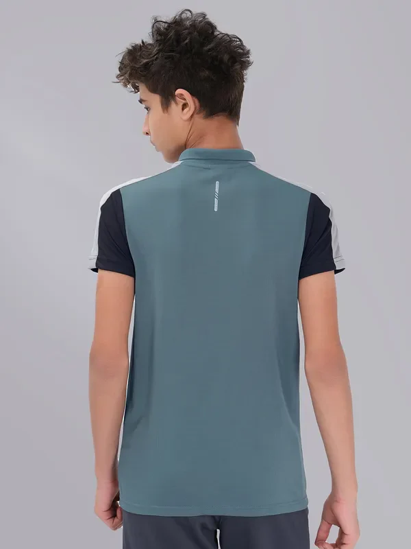 Boys Colorblock Slim Fit Polo T-shirt with TECHNO COOL - Image 4