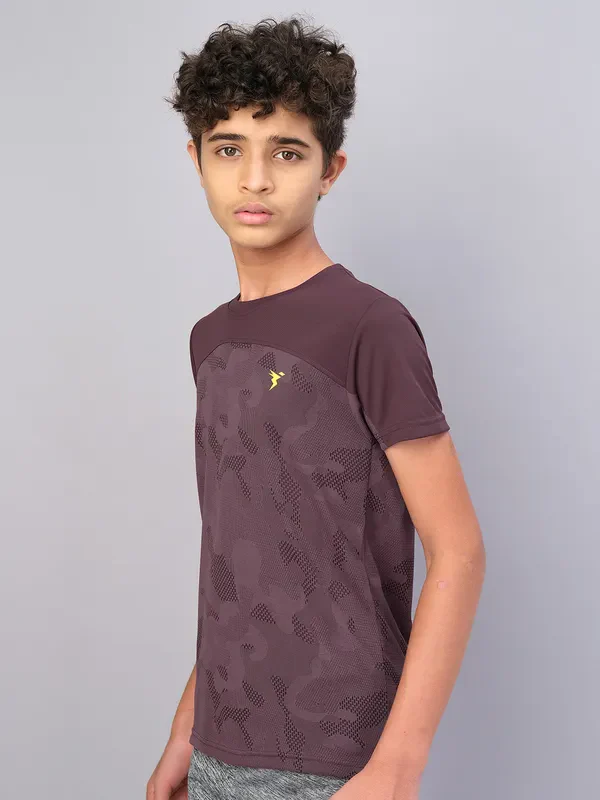 Boys Self Design Slim Fit Crew Neck T-shirt with VENTMESH - Image 5