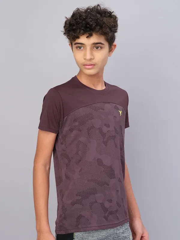 Boys Self Design Slim Fit Crew Neck T-shirt with VENTMESH - Image 7