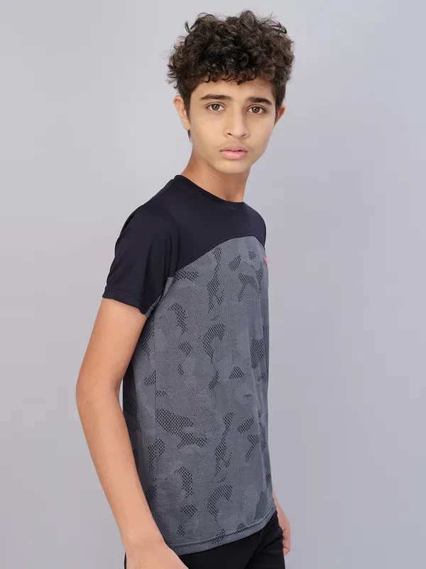 Boys Self Design Slim Fit Crew Neck T-shirt with VENTMESH - Image 7