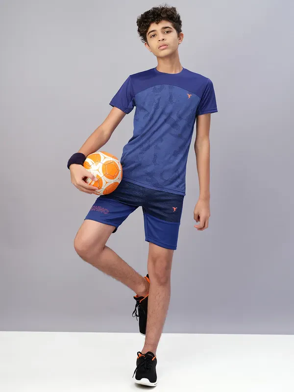 Boys Self Design Slim Fit Crew Neck T-shirt with VENTMESH - Image 3