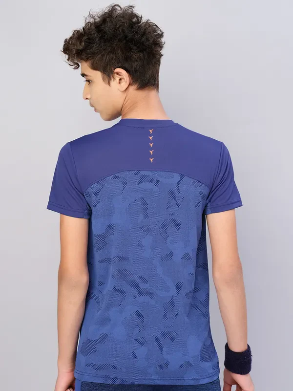Boys Self Design Slim Fit Crew Neck T-shirt with VENTMESH - Image 4