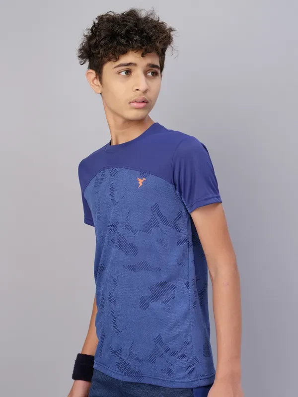 Boys Self Design Slim Fit Crew Neck T-shirt with VENTMESH - Image 5