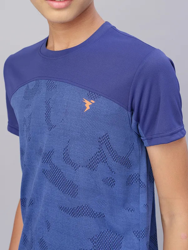 Boys Self Design Slim Fit Crew Neck T-shirt with VENTMESH - Image 6