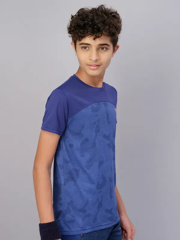 Boys Self Design Slim Fit Crew Neck T-shirt with VENTMESH - Image 7