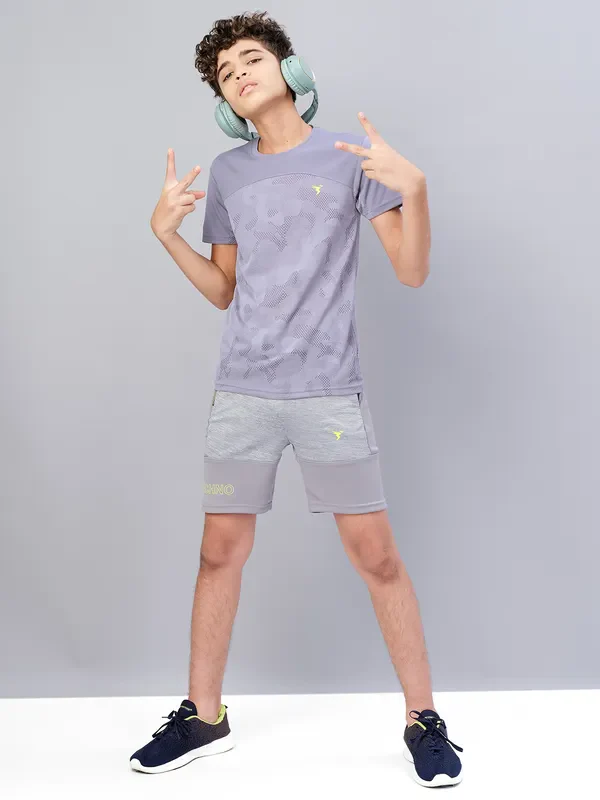 Boys Self Design Slim Fit Crew Neck T-shirt with VENTMESH - Image 3
