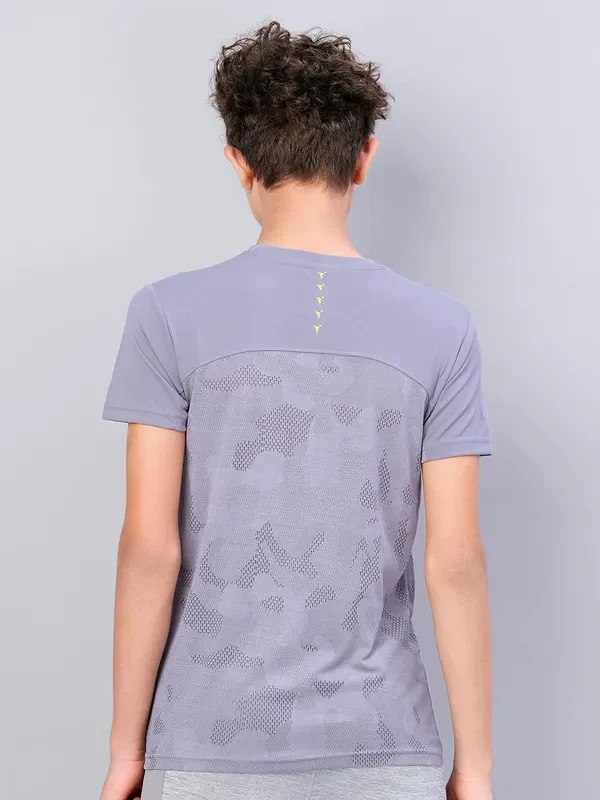 Boys Self Design Slim Fit Crew Neck T-shirt with VENTMESH - Image 4