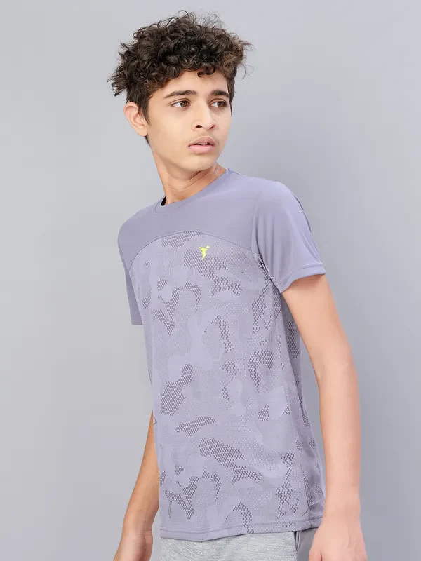 Boys Self Design Slim Fit Crew Neck T-shirt with VENTMESH - Image 5