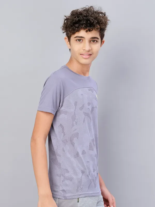 Boys Self Design Slim Fit Crew Neck T-shirt with VENTMESH - Image 7