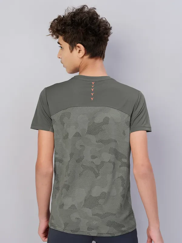 Boys Self Design Slim Fit Crew Neck T-shirt with VENTMESH - Image 4