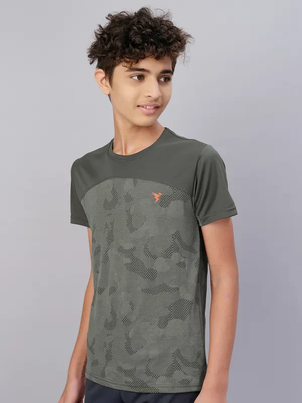 Boys Self Design Slim Fit Crew Neck T-shirt with VENTMESH - Image 5