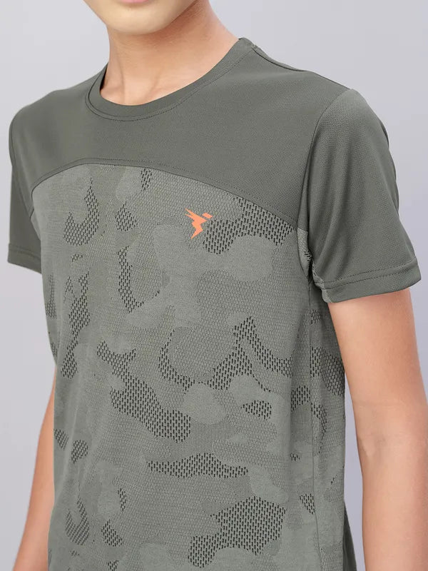 Boys Self Design Slim Fit Crew Neck T-shirt with VENTMESH - Image 6