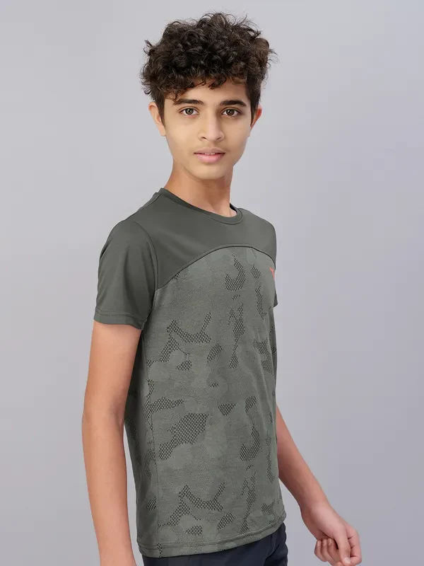 Boys Self Design Slim Fit Crew Neck T-shirt with VENTMESH - Image 7