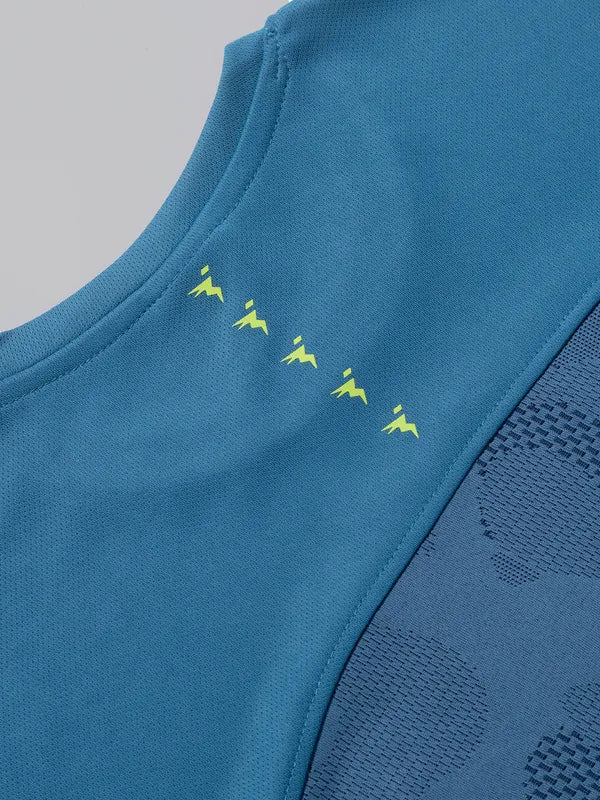 Boys Self Design Slim Fit Crew Neck T-shirt with VENTMESH - Image 9