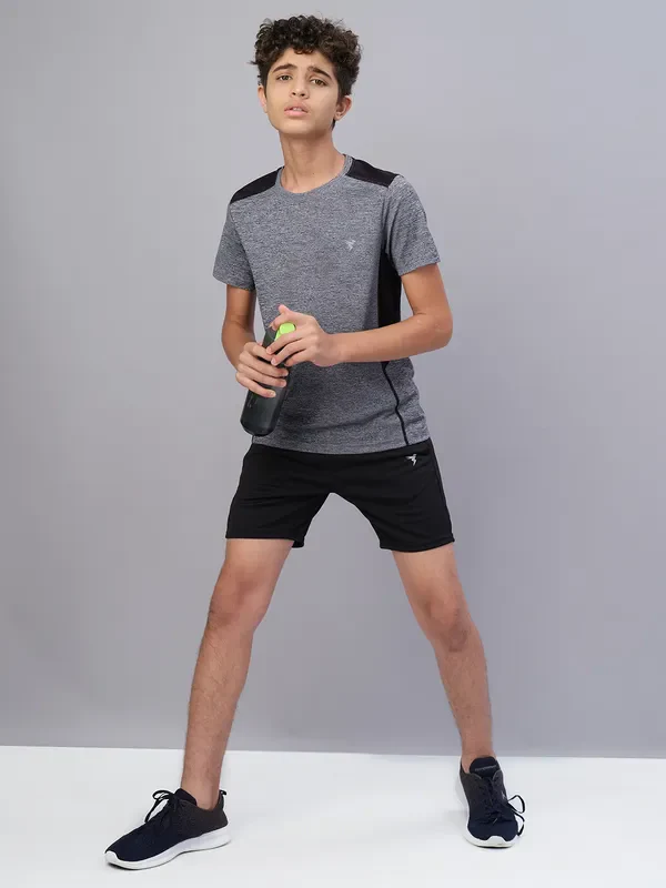 Boys Melange Slim Fit Crew Neck T-shirt with DOUBLE COOL - Image 4