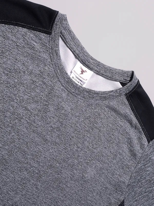 Boys Melange Slim Fit Crew Neck T-shirt with DOUBLE COOL - Image 7